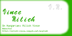 vince milich business card